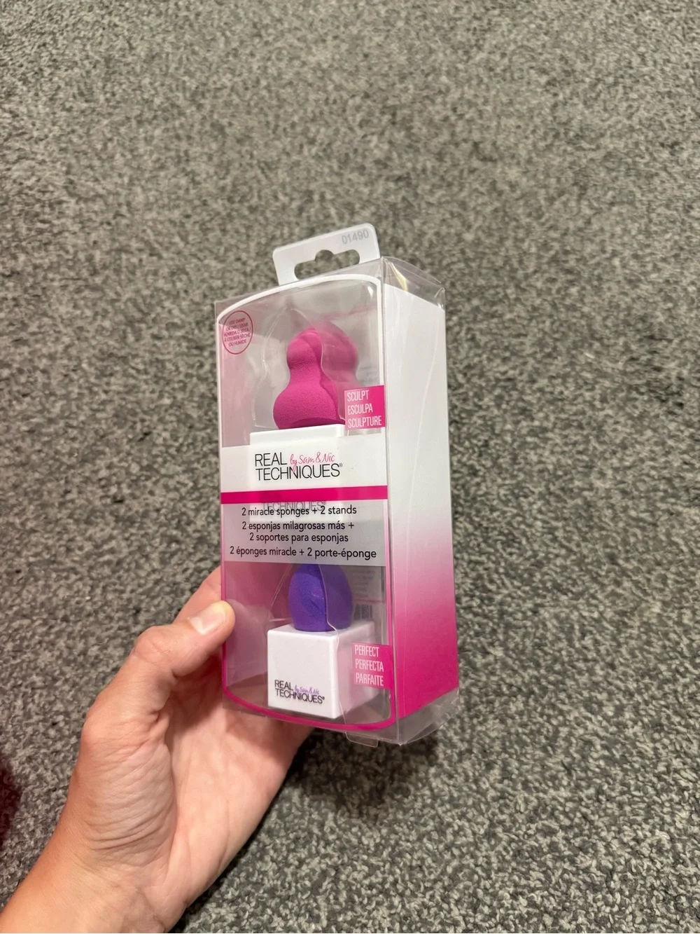 NEW Real Techniques Miracle Makeup Sponges + 2 Stands Sculpt & Perfect